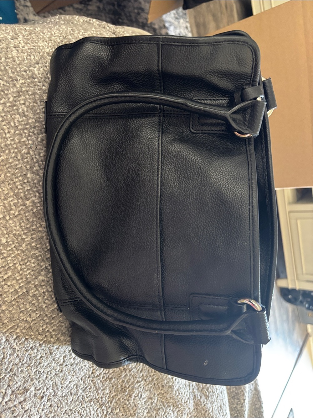 Tignanello Satchel  Black/ leopard trim bag